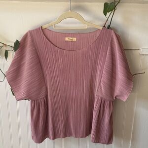 Madewell Pleated Pink Top